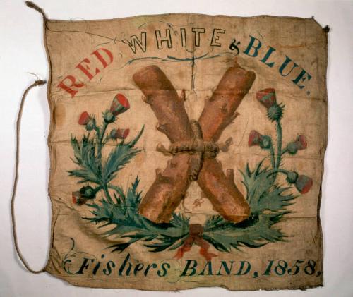 Fishers Band Flag 1858 Red White + Blue