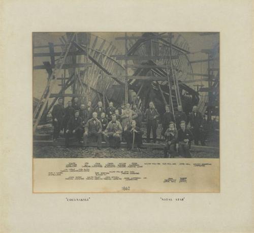 Photograph of Workforce of Alexander Halls Shipyard with COULNAKYLE and NATAL STAR During Construction