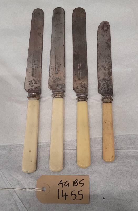 Steel Dinner Knives with Ivory Handles