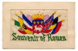 Embroidered Card: "Souvenir of Rouen"