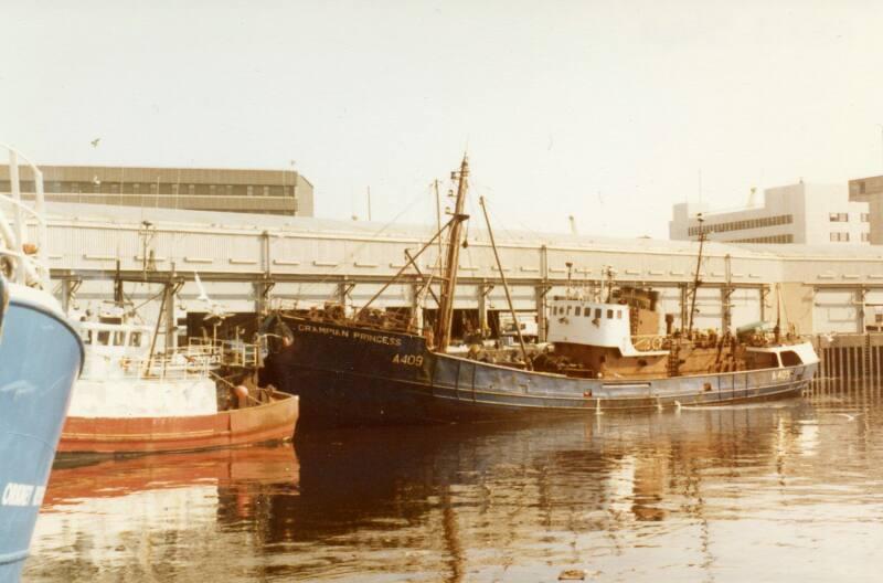 Colour Photograph Showing The Trawler 'grampian Princess' In Aberdeen Harbour