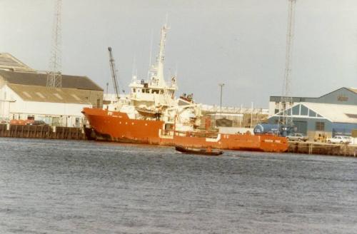 Colour Photograph Showing Hte Standby Vessel GRAMPIAN PRIDE In Harbour, Port Side View