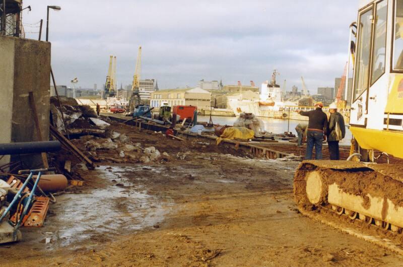 Colour Photograph Showing Quay Construction Underway At Point Law