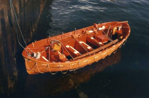 Colour Photograph Showing Lifeboat From 'highland Reel' Tied Up At The Quayside