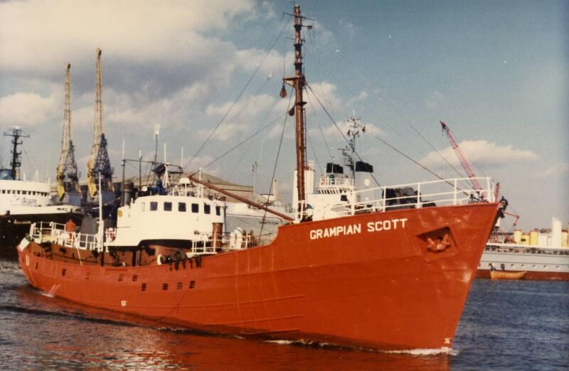 Colour Photograph Showing The Starboard Side Of The Standby Vessel 'Grampian Scott' In Harbour