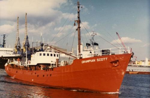 Colour Photograph Showing The Starboard Side Of The Standby Vessel 'Grampian Scott' In Harbour