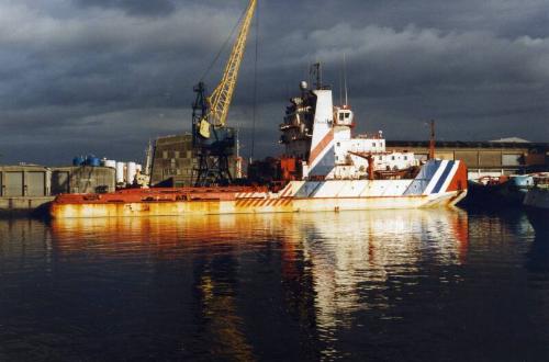 Colour Photograph Showing Starboard Side of Icebreaker & Anchor Handling Supply Tug IKALUK in Aberdeen Harbour