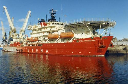 Colour Photograph Showing A Stern View of Survey Vessel WESTERN REGENT In Aberdeen Harbour