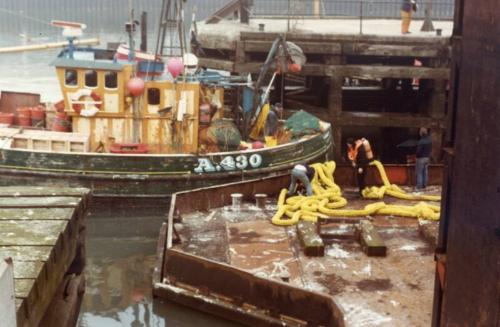 Colour Photograph Showing The Fishing Vessel 'sunset' Possibly At Aberdeen Harbour