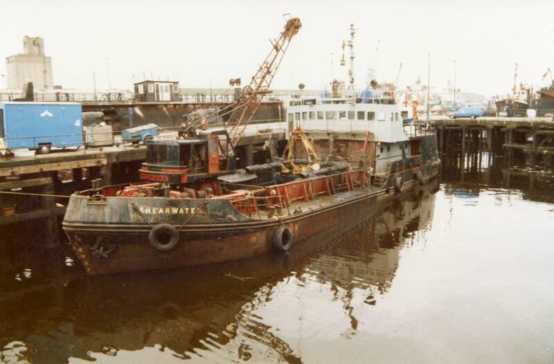 Colour Photograph Showing The Dredger 'shearwater' In Aberdeen Harbour