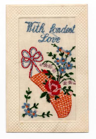 Embroidered Postcard" "With Fondest Love"