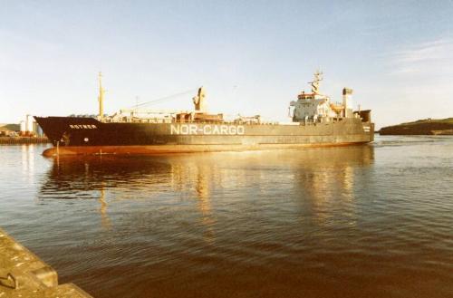 Colour Photograph Showing The Cargo Vessel 'astrea' In Aberdeen Harbour