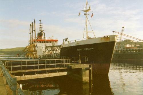 Colour Photograph Showing The Vessel 'shell Director' In Aberdeen Harbour