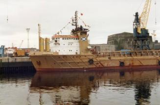 Colour Photograph Showing The Supply Vessel SEA TRUCK In Aberdeen Harbour