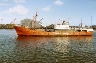 Colour Photograph Showing The Standby Vessel GRAMPIAN DEFENDER in Harbour, Last Trip March 1989