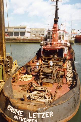 Colour Photograph Showing The Tug 'jerome Letzer' Of Antwerp Inaberdeen Harbour, View From Stern