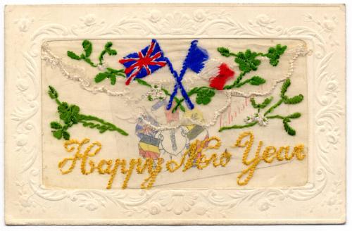 Embroidered Postcard" "Happy New Year"