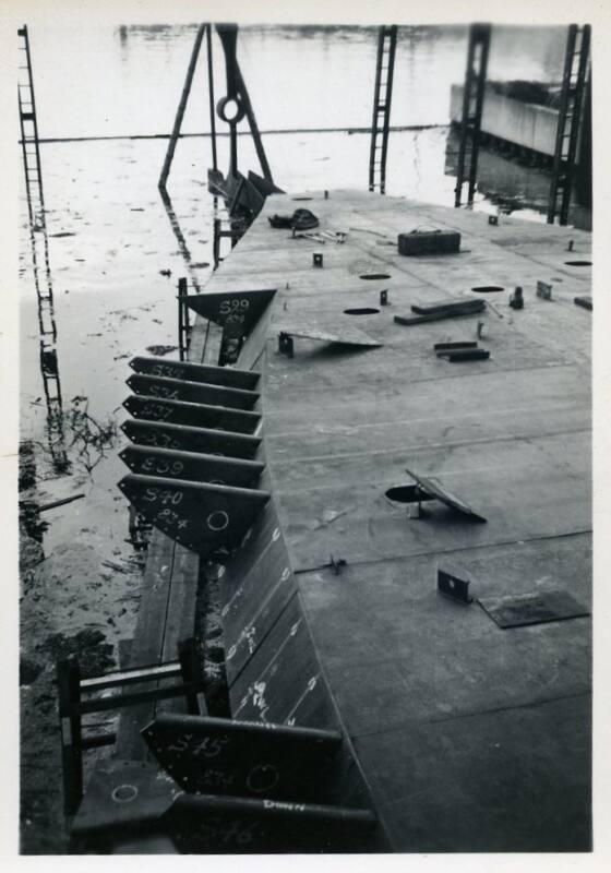 black and white photograph of baltic timber carrier Binna under construction