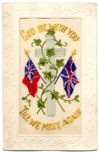 Embroidered Postcard: "God Be With You Till We Meet Again"