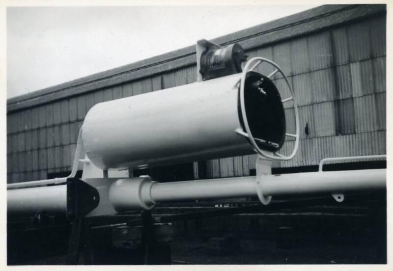 black and white photograph of whale catcher Pol XV under construction