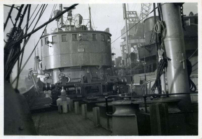 black and white photograph of steam trawler Ulafur Johannessen under construction