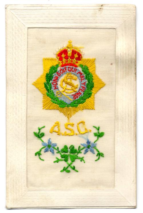 Embroidered Postcard: "ASC"