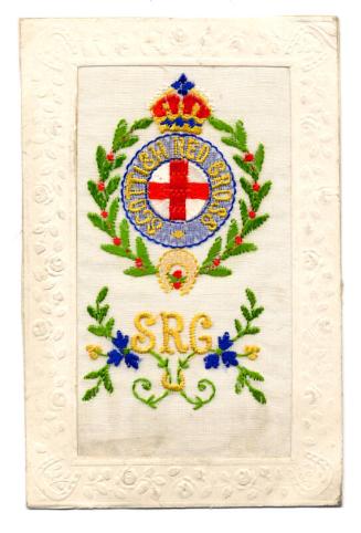 Embroidered Postcard: "Scottish Red Cross"