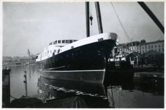 black and white photograph of cargo and passenger vessel St Ola