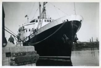 black and white photograph of cargo and passenger vessel St Ninian