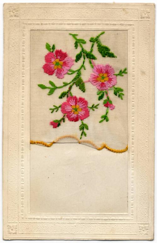 Embroidered Postcard: Floral