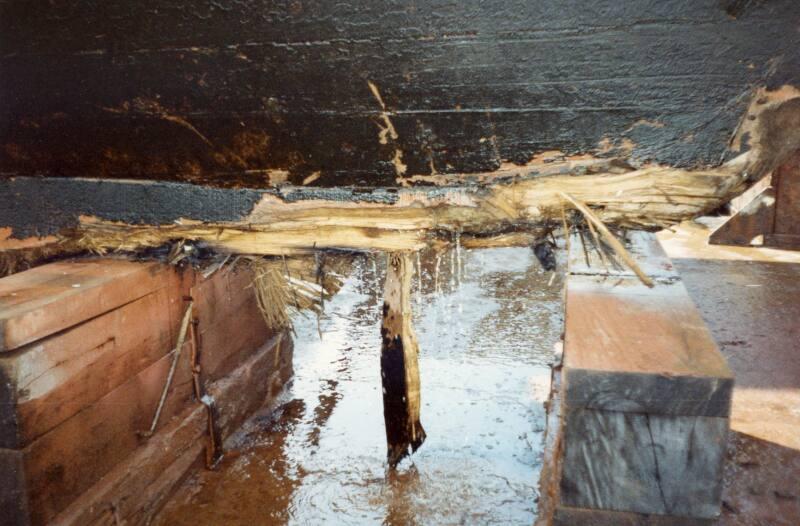 Colour Photograph Showing Damage To The Keel Of The Vessel Gleanaway' Which Went Ashore, Girdleness