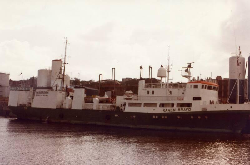 Colour Photograph Showing The Survey Vessel 'Karen Bravo' In Aberdeen Harbour