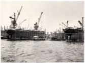 Black and white photographs Showing Launch Of The Collier 'ewell' Built At Hall Russell In 1958