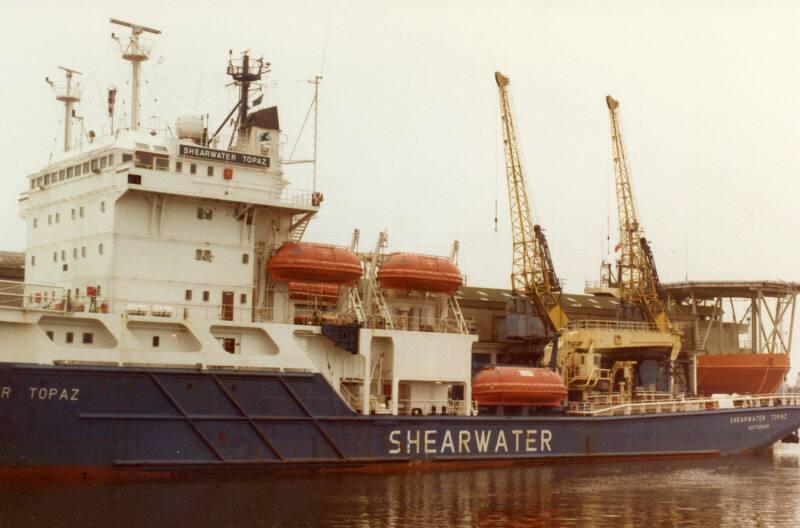 Colour Photograph Showing Dive Support Vessel 'Shearwater Topaz' In Aberdeen Harbour