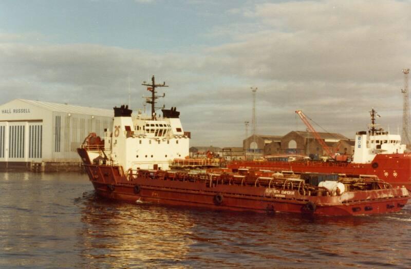 Colour Photograph Showing Supply Vessel 'Seaforth Emperor' In Aberdeen Harbour