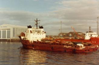 Colour Photograph Showing Supply Vessel 'Seaforth Emperor' In Aberdeen Harbour