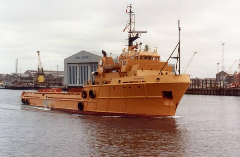 Colour Photograph Showing The Supply Vessel 'Roler Supplier' In Aberdeen Harbour