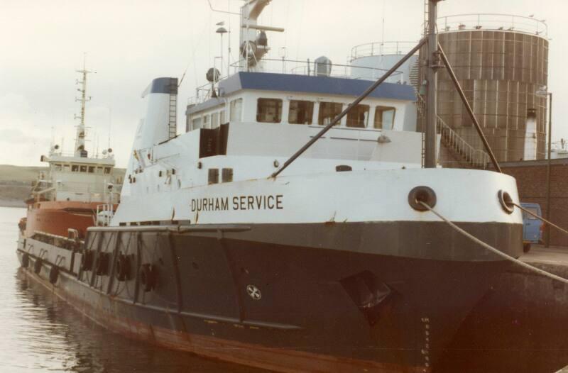 Colour Photograph Showing The Supply Vessel 'Durham Service' in Aberdeen Harbour