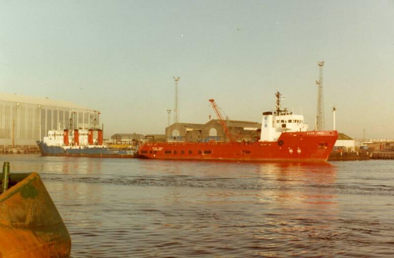 Colour Photograph Showing Supply Vessel 'Star Vega' In Aberdeen Harbour