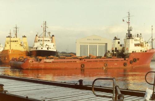 Colour Photograph Showing The Supply Vessel 'Seaforth Laird' In Aberdeen Harbour