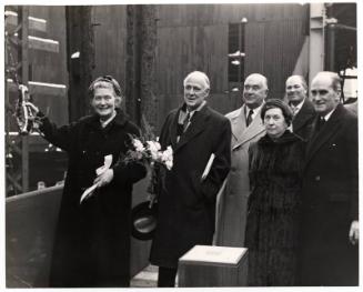 Black and white photographs Showing Launch Of The Collier 'ewell' Built At Hall Russell In 1958