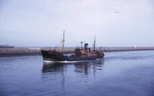 colour slide showing the trawler Sovereign in Aberdeen harbour