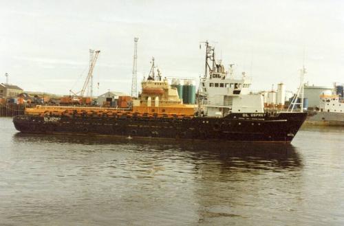 Colour Photograph Showing The Supply Vessel 'Oil Osprey' In Aberdeen Harbour