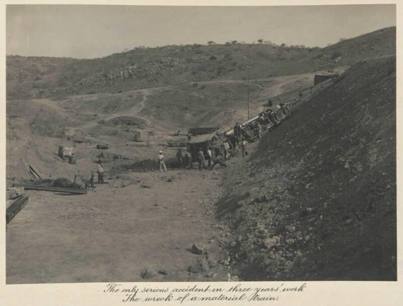 The only serious accident in three years’ work. The wreck of a material train.