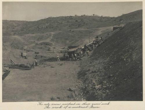 The only serious accident in three years’ work. The wreck of a material train.