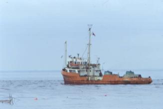 colour slide showing an unidentified offshore supply vessel in Aberdeen harbour
