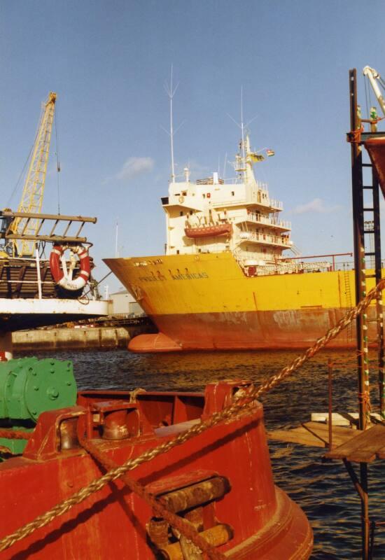 Colour Photograph Showing The Bow Of The Vessel 'project Americas' In Aberdeen Harbour