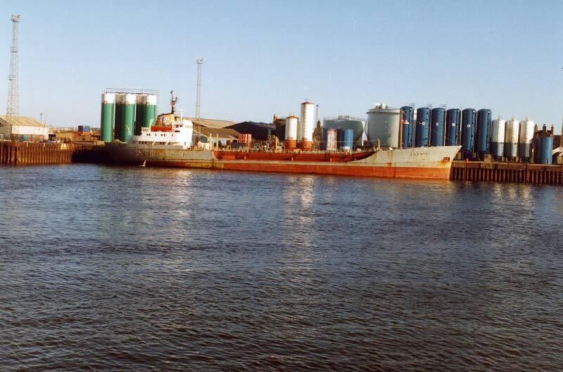 Colour Photograph Showing The Vessel 'ludwig' In Aberdeen Harbour, Mud Tanks In Background