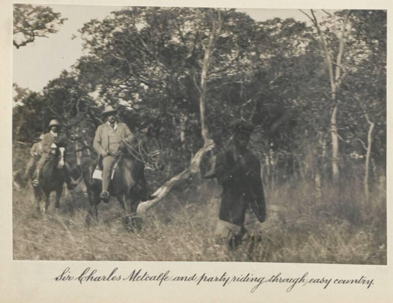 Sir Charles Metcalfe and party riding through easy country