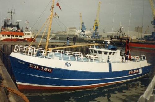 Colour Photograph Showing The Peterhead Fishing Vessel 'helene'in Aberdeen Harbour, Port Side View